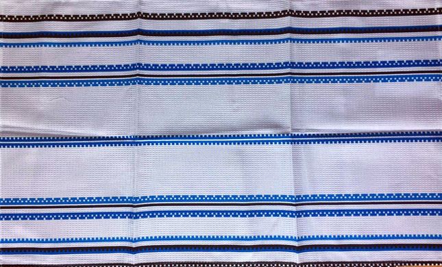 Вафельное полотенце Орнамент голубое, 40х70