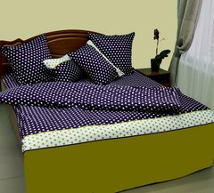 Комплект постільної білизни двоспальний сатин Ліндо, Фіолетовий, Двоспальний, 2х70х70