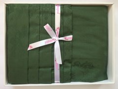 Комплект постельного белья европейский сатин жаккард зеленый, Зелёный, Европейский, 2х70х70