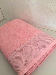 Набор полотенец махровых 50х90, 70х140 Ромбы розовые, Нежно розовый