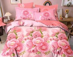 Комплект постельного белья сатин европейский Розы, Европейский, 2х70х70